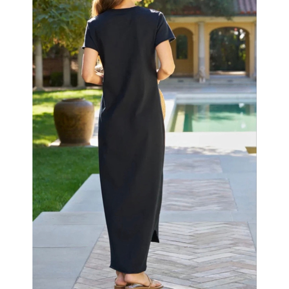 New Frank & Eileen Black Harper Perfect Tee Maxi Dress S - Picture 2 of 3